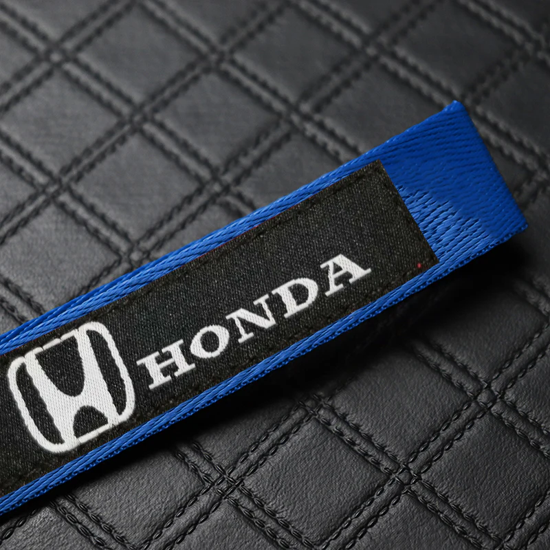 For Honda Racing Logo Keychain Metal Key Ring Hook Blue Strap Nylon Lanyard - Image 6