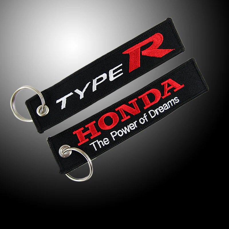 For Honda Type R Integra DC5 EK DC2 Civic Si EMBROIDERED DOUBLE SIDE KEYCHAIN X2 - Image 4