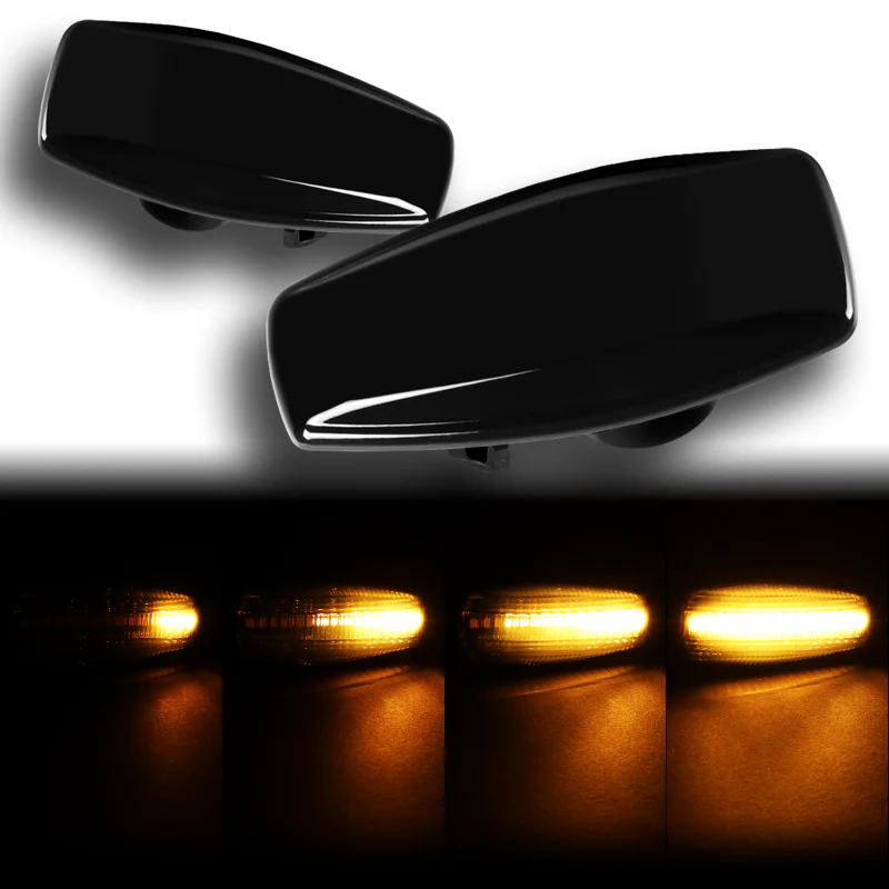 For Hyundai Tucson Tiburon Sonata Smoke Sequential LED Signal Side Marker Lights - Image 7
