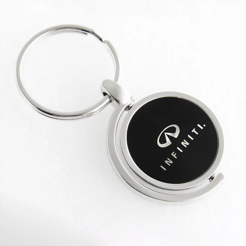 For INFINITI GENUINE Logo Black Metal Chrome Spinner Key Chain Ring Fob New - Image 3