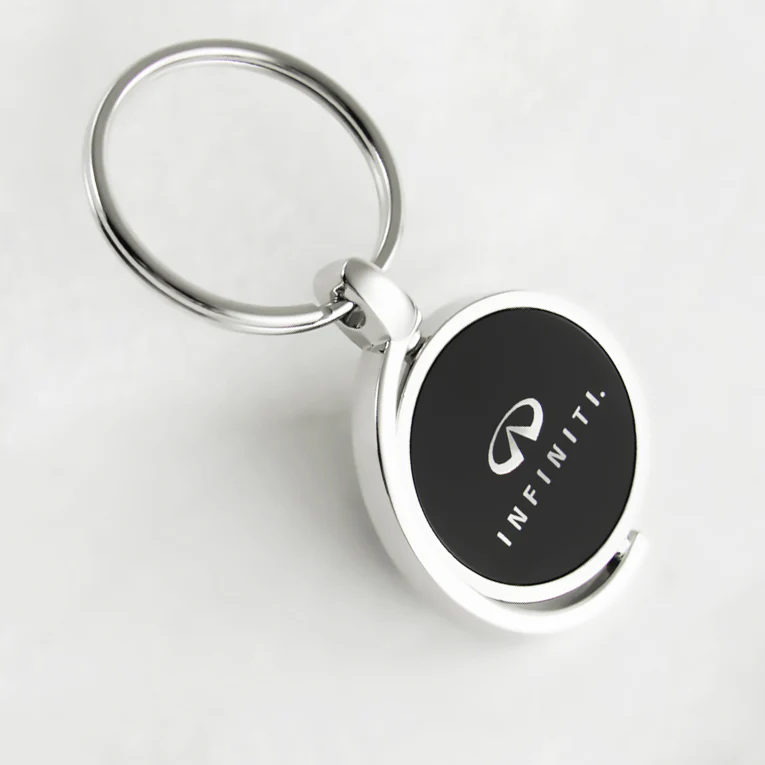 For INFINITI GENUINE Logo Black Metal Chrome Spinner Key Chain Ring Fob New - Image 4