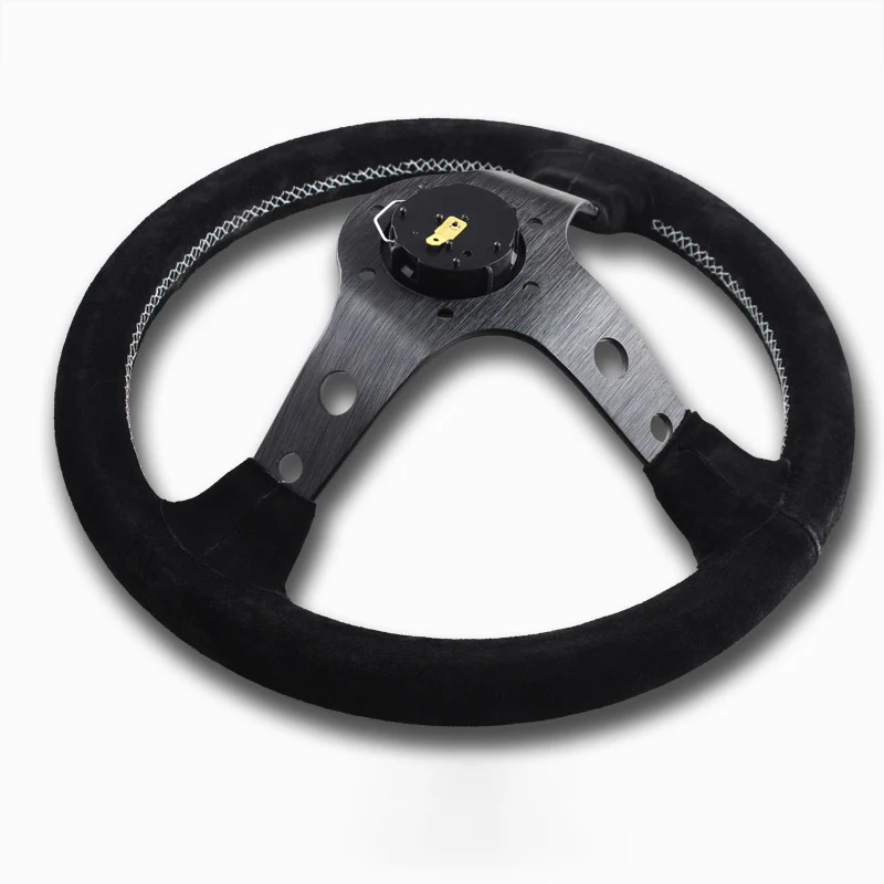 For J’s Racing Xtreme Racers Type D 330mm Deep Dished Suede Steering Wheel - Image 3