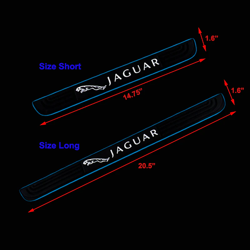For Jaguar 4PCS Set Car Door Scuff Sill Cover Panel Step Protector Black Rubber - Image 5