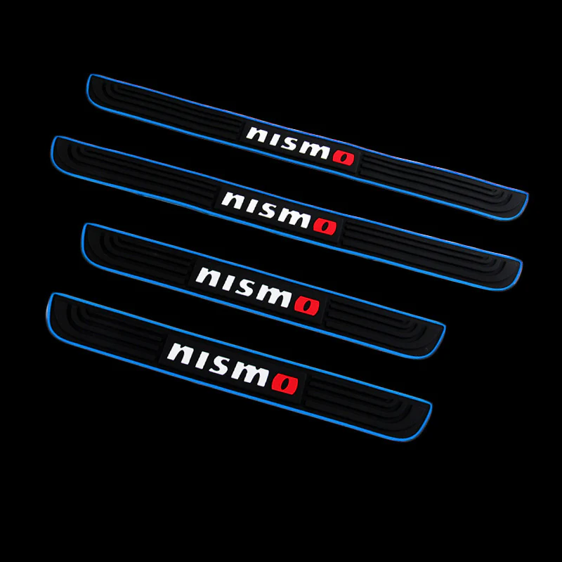 For JDM Nismo Blue Rubber Car Door Scuff Sill Cover Panel Step Protector 4PCS Set - Image 3
