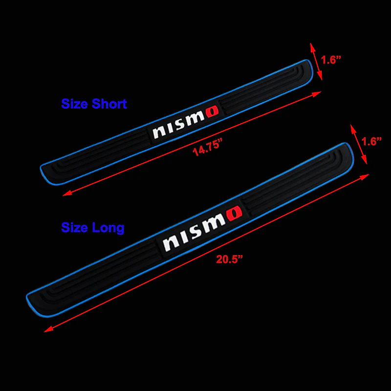For JDM Nismo Blue Rubber Car Door Scuff Sill Cover Panel Step Protector 4PCS Set - Image 5