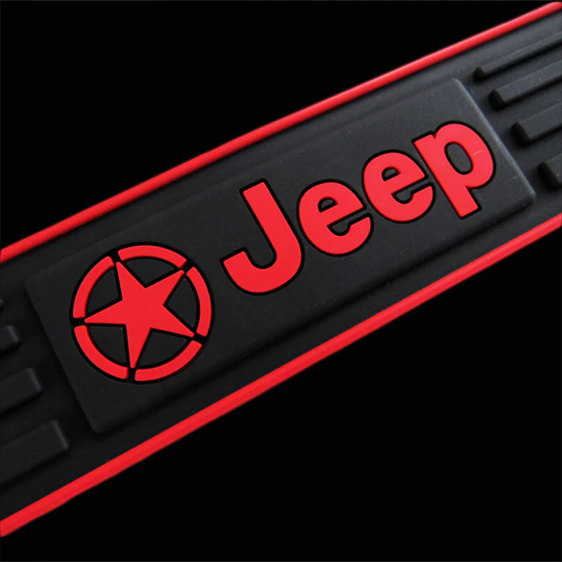 For Jeep 4PCS Black Rubber Car Door Scuff Sill Cover Panel Step Protector - Image 2