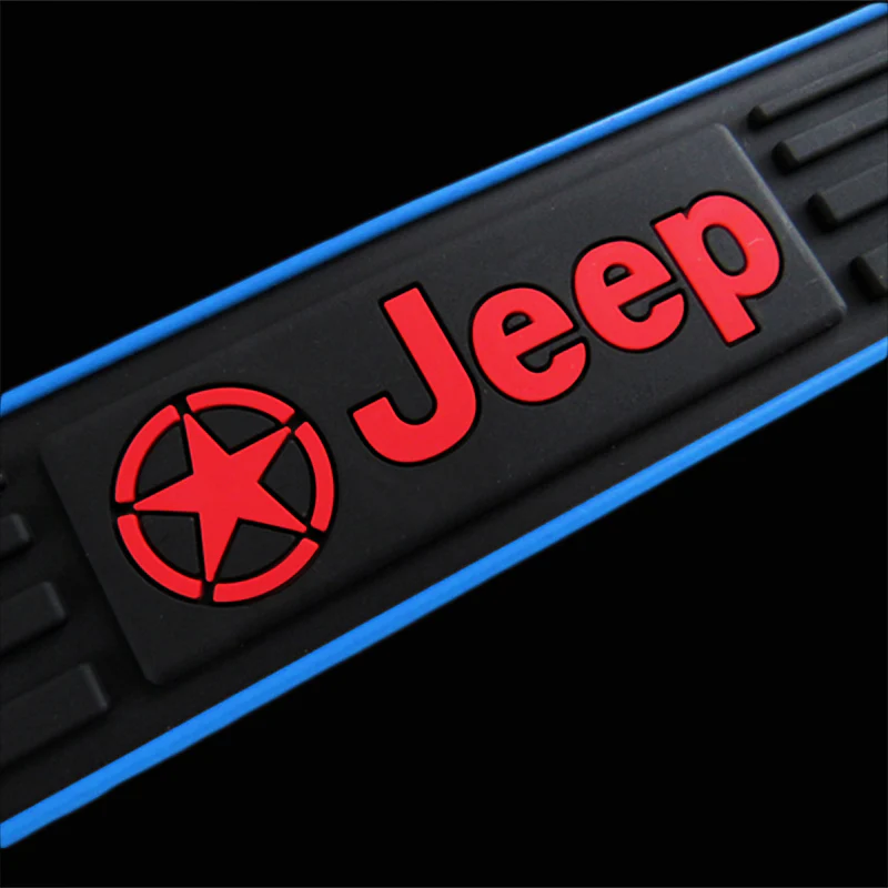 For Jeep 4PCS Blue Border Rubber Car Door Scuff Sill Cover Panel Step Protector - Image 2