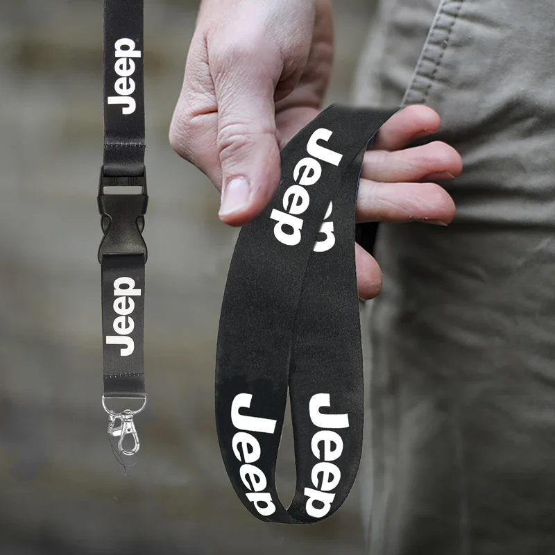 For JEEP BLACK Key Chain Logo Neck Strap Quick Release Cell Phone Lanyard x1 - Image 2