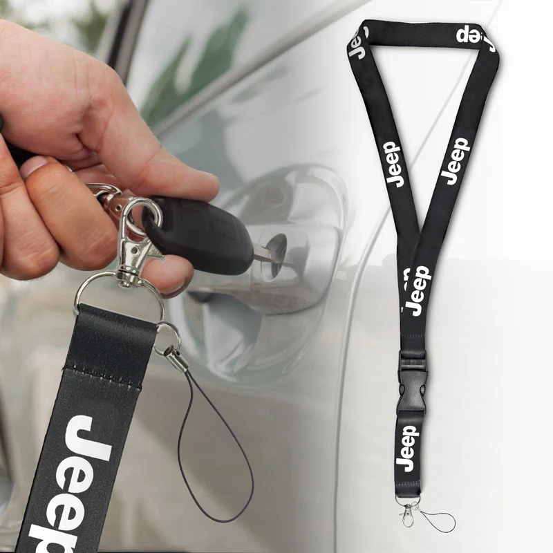 For JEEP BLACK Key Chain Logo Neck Strap Quick Release Cell Phone Lanyard x1 - Image 4
