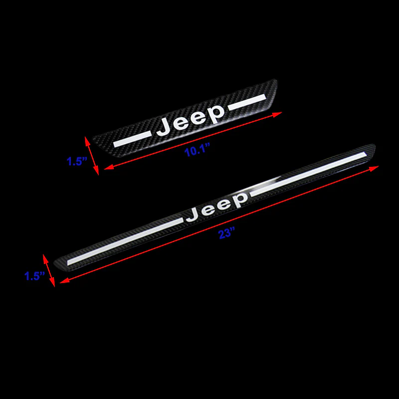 For JEEP Carbon Fiber Car Door Welcome Plate Sill Scuff Cover Panel Sticker 4pc Set - Image 4