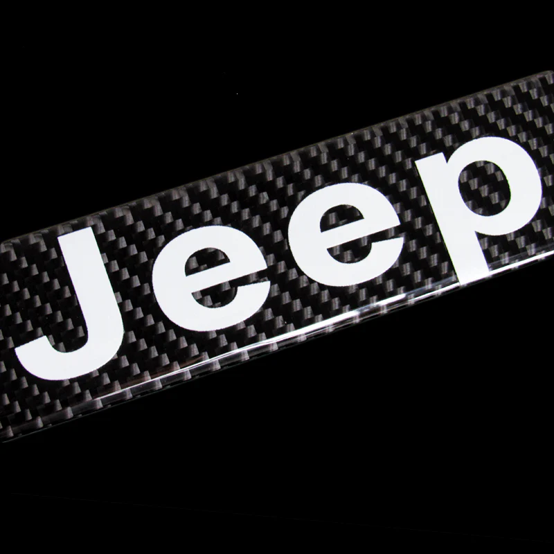 For JEEP Carbon Fiber Car Front Door Welcome Plate Sill Scuff Cover Panel Sticker 2pc Set - Image 4