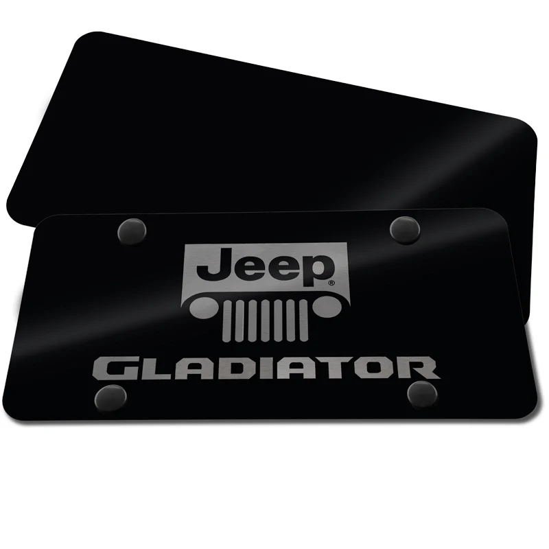 For JEEP GLADIATOR Stainless Steel Laser Etched License Plate Black PL.GLADNL.EB - Image 2