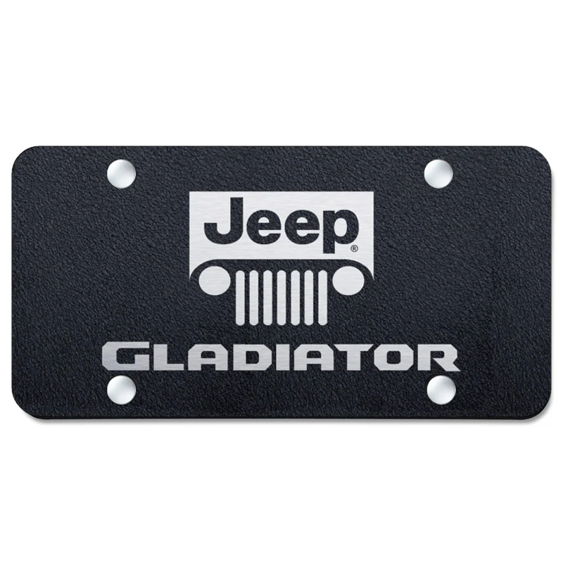 For JEEP GLADIATOR Stainless Steel Laser Etched License Plate Rugged Black PL.GLADNL.ERB + Chrome Caps - Image 3