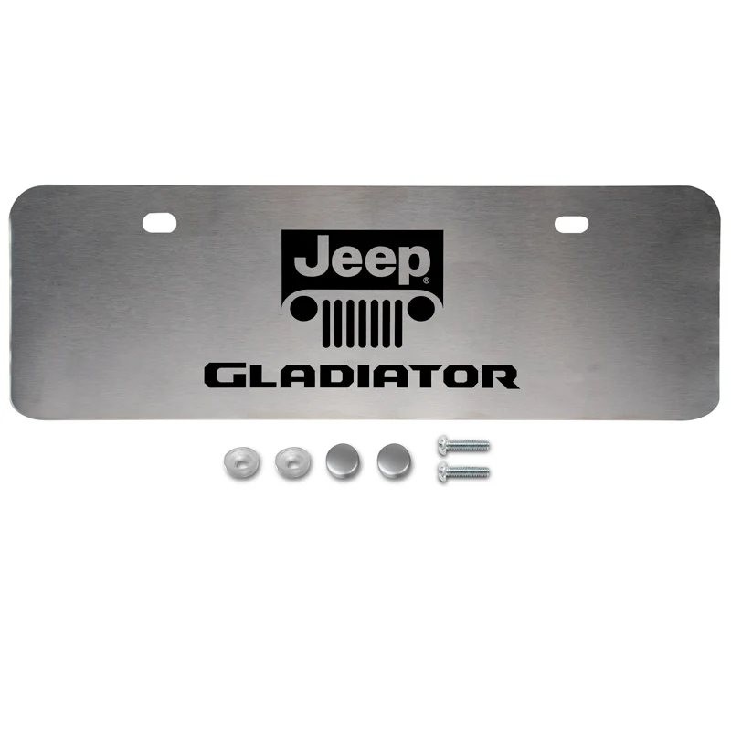 For JEEP GLADIATOR Stainless Steel Laser Etched License Plate Chrome 12"x 4" - Image 2