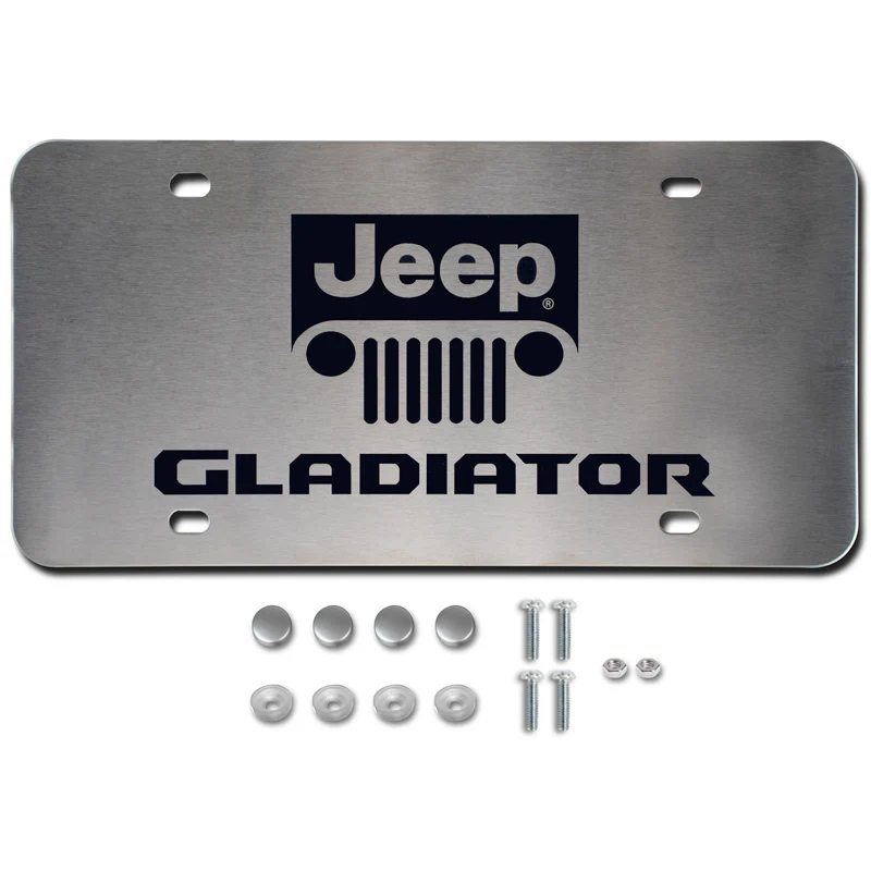 For JEEP GLADIATOR Stainless Steel Laser Etched Logo Chrome License Plate 12"x 6" - Image 2