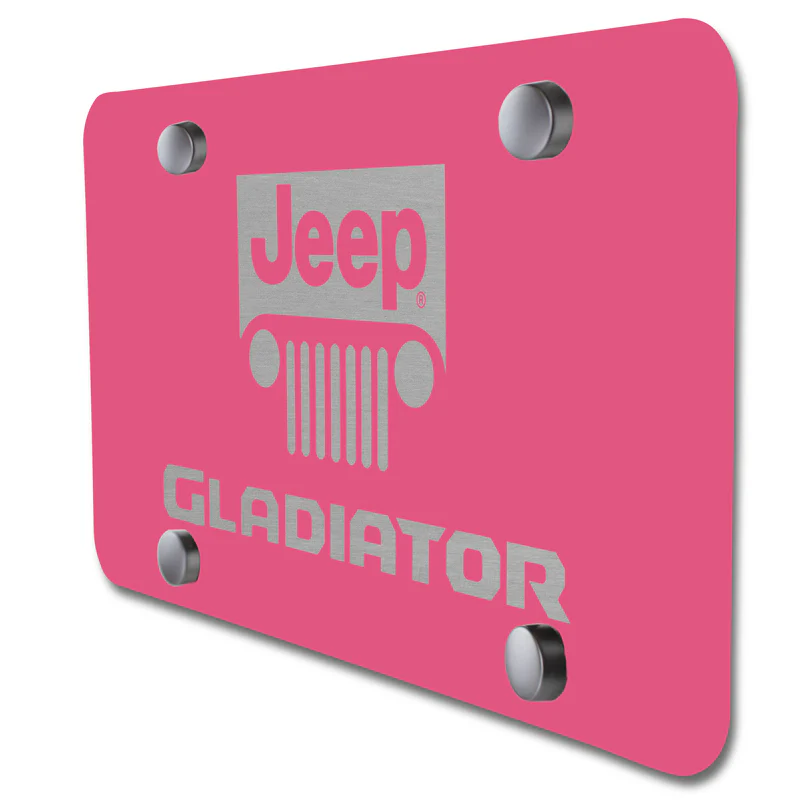 For JEEP GLADIATOR Stainless Steel Laser Etched Logo PINK License Plate 12"x 6" - Image 3