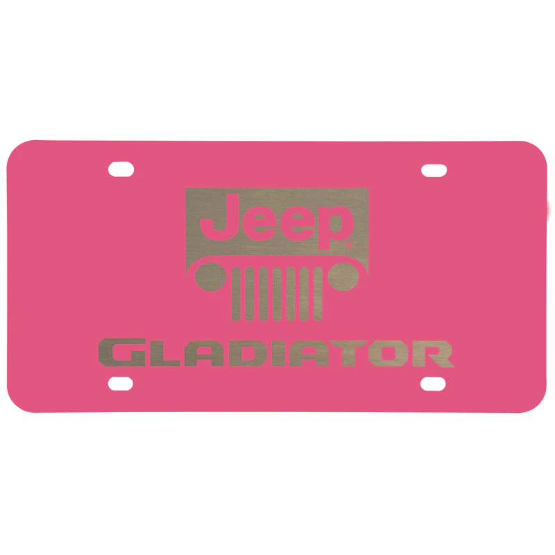 For JEEP GLADIATOR Stainless Steel Laser Etched Logo PINK License Plate 12"x 6" - Image 5