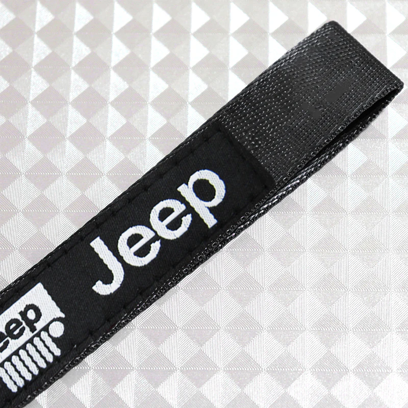 For JEEP Racing Universal Keychain Metal Key Ring Hook Strap Black Nylon Lanyard x2 - Image 4