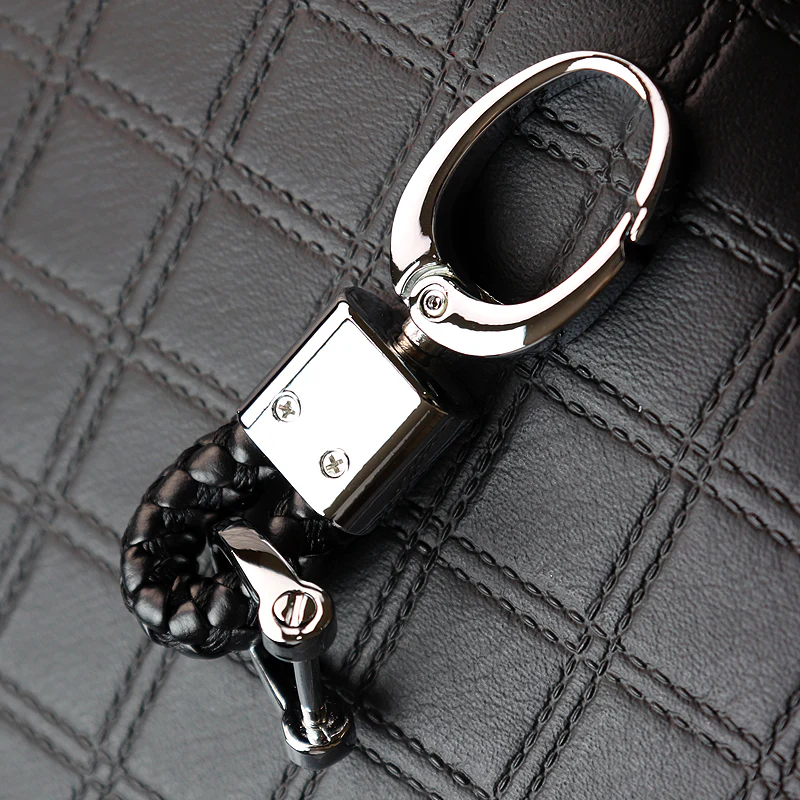 Lexus Small Black BV Style Calf Leather Keychain - Image 6