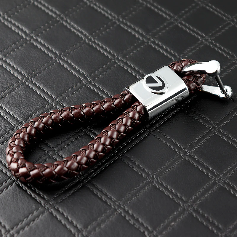 Lexus Brown BV Style Calf Leather Keychain - Image 3