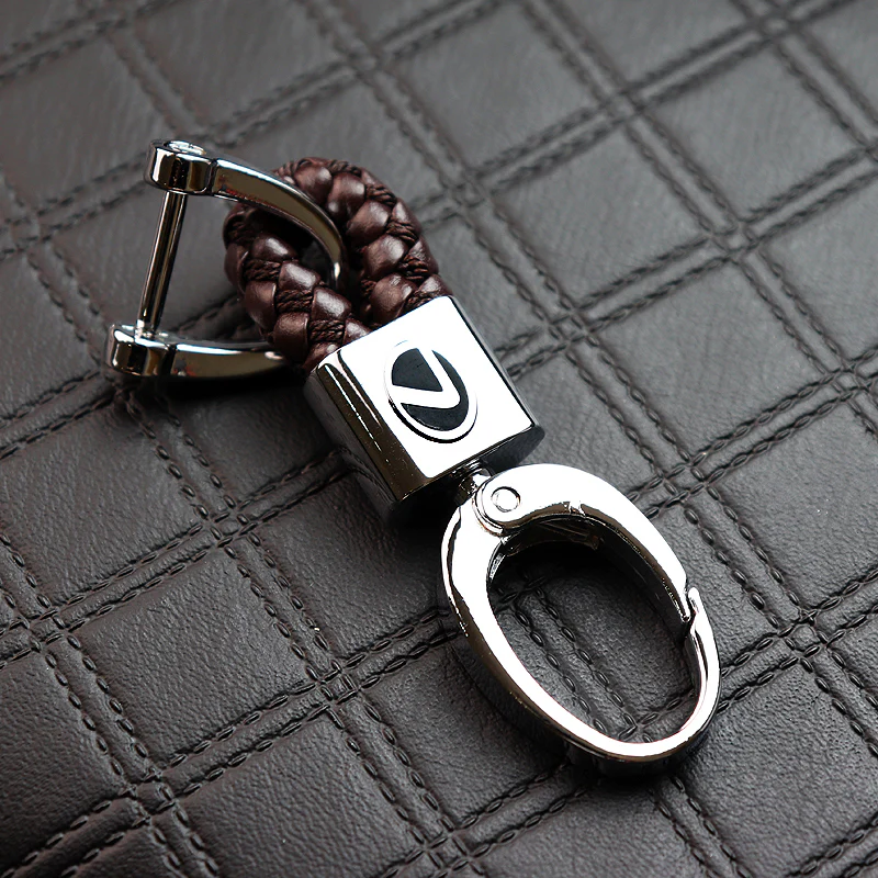 Lexus Small Brown BV Style Calf Leather Keychain - Image 5