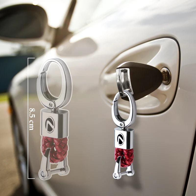 Lexus Small Red BV Style Calf Leather Keychain - Image 3