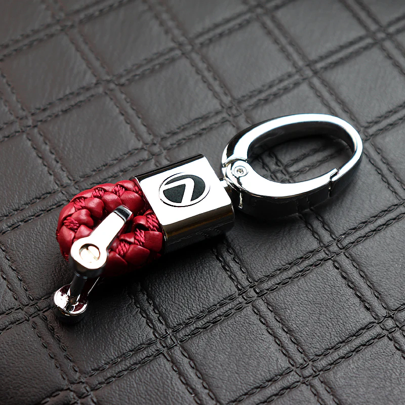 Lexus Small Red BV Style Calf Leather Keychain - Image 5