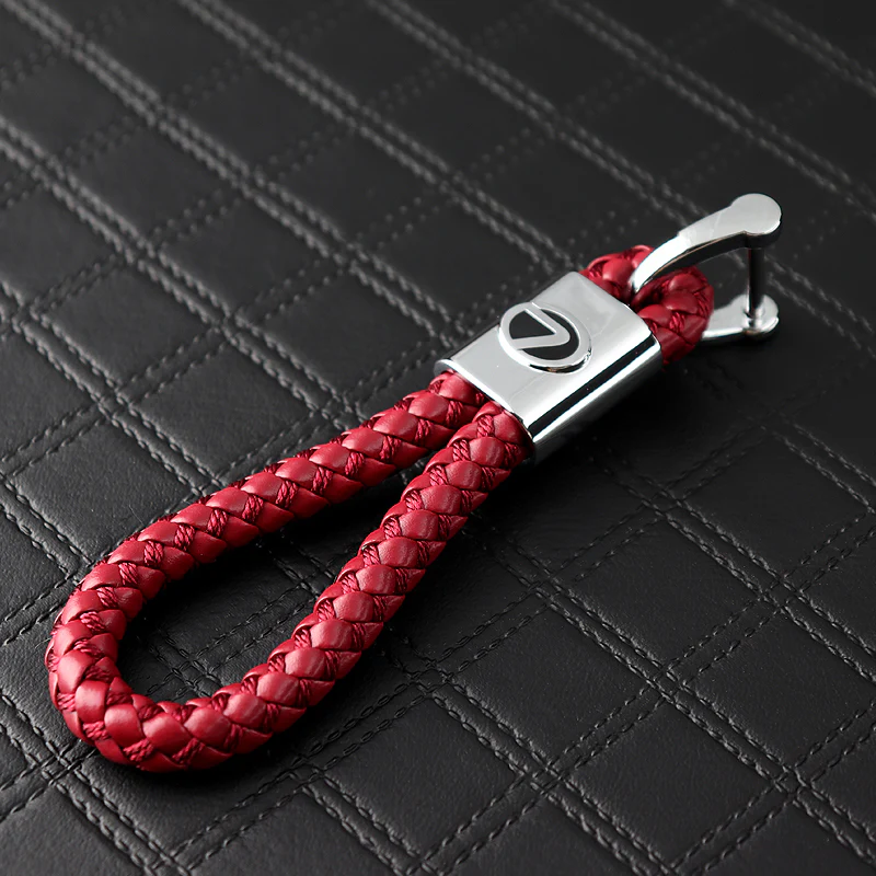 Lexus Red BV Style Calf Leather Keychain - Image 5