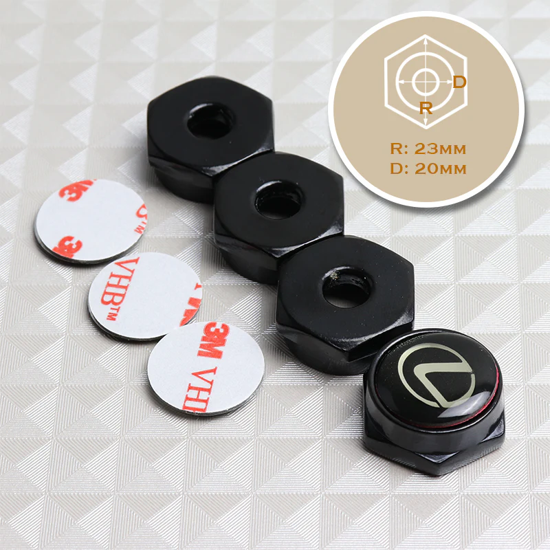 For LEXUS Racing Car License Plate Frame Black Screw Bolt Cap Cover Bolts 4PCS - Image 5