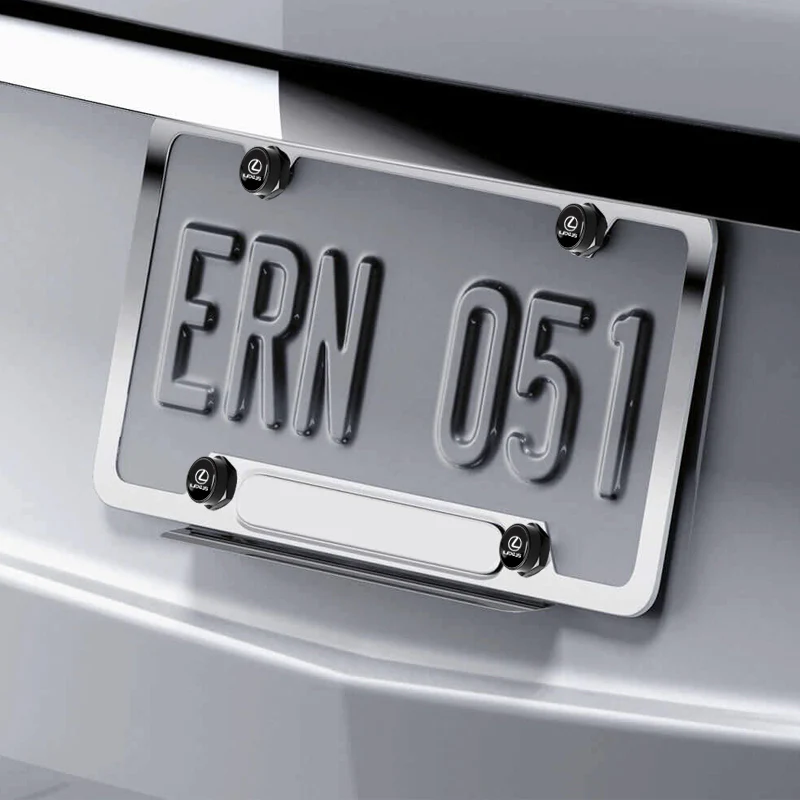 For LEXUS Racing Car License Plate Frame Black Screw Bolt Cap Cover Bolts 4PCS - Image 4