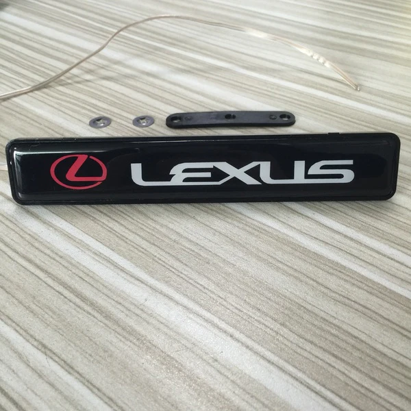 For Lexus RED LED Light Car For Front Grille Badge Illuminated Decal Sticker - Image 2