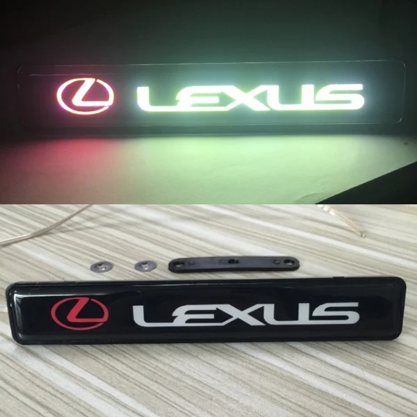 For Lexus RED LED Light Car For Front Grille Badge Illuminated Decal Sticker - Image 4