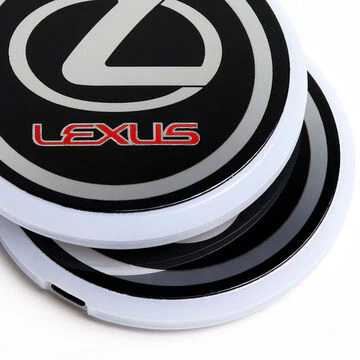 For LEXUS Switchable 7 Color LED Cup Holder Car Button Mat Atmosphere Light 2PCS - Image 3
