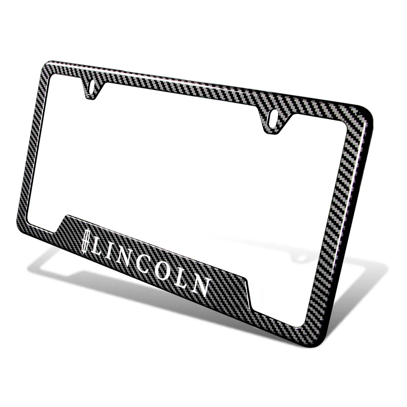 For LINCOLN Carbon Fiber Look License Plate Frame ABS X1 - Image 4