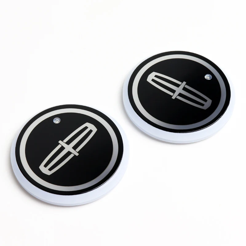 For Lincoln Colorful LED Car Cup Holder Pad Mat Interior Atmosphere Lights 2PCS - Image 2