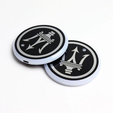For MASERATI Switchable 7 Color LED Cup Holder Car Button Mat Atmosphere Light 2PCS - Image 4