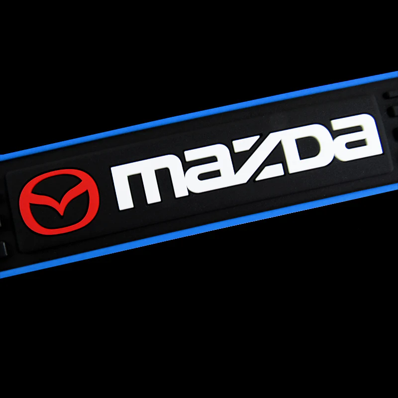 For Mazda Blue trimmed Car Door Scuff Sill Cover Panel Step Rubber Protector NEW 4PCS - Image 2