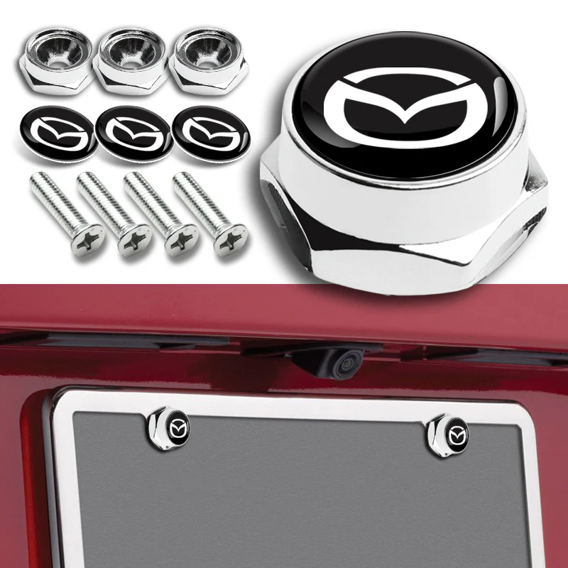 For Mazda Car License Plate Frame Screw Bolt Cap Cover Screw Bolts Nuts 4pcs Set Fmt:BIN Dur:GTC Curr:USD Item #:163916687592 P.SKU:- - Image 2