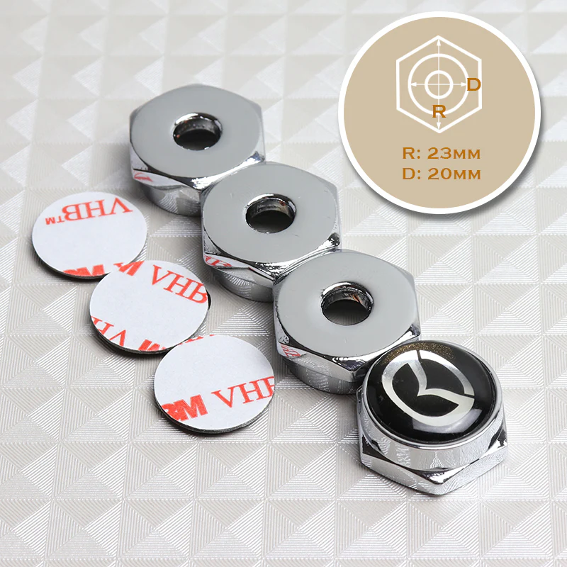 For Mazda Car License Plate Frame Screw Bolt Cap Cover Screw Bolts Nuts 4pcs Set Fmt:BIN Dur:GTC Curr:USD Item #:163916687592 P.SKU:- - Image 5