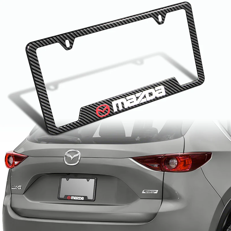 For MAZDA Carbon Fiber Look License Plate Frame ABS X2 New - Image 2