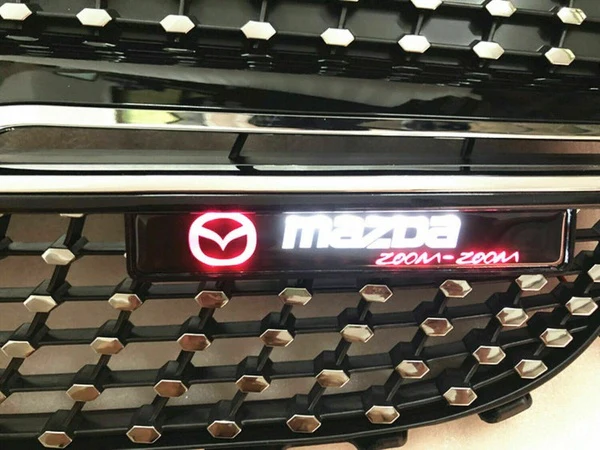 For MAZDA LED Light Car Front Grille Badge Emblem Illuminated Bumper Sticker - Image 2