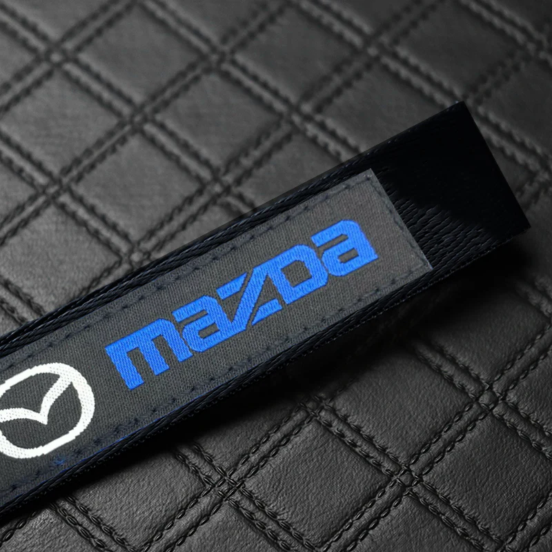 For Mazda Racing Logo Keychain Metal Key Ring Hook Black Strap Nylon Lanyard - Image 7