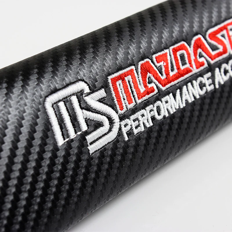 For MazdaSpeed Carbon Look Embroidery Car neck rest pillow 2pcs & seat belt cover Set - Image 6