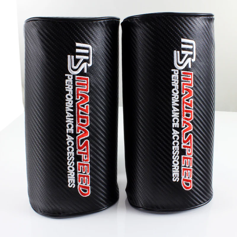 For MazdaSpeed Carbon Look Embroidery Car neck rest pillow 2pcs & seat belt cover Set - Image 7