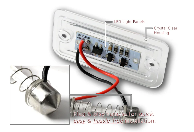 For Mercedes C CLK SL SLR Class W203 A209 R230 R199 SMD LED License Plate Lights - Image 4
