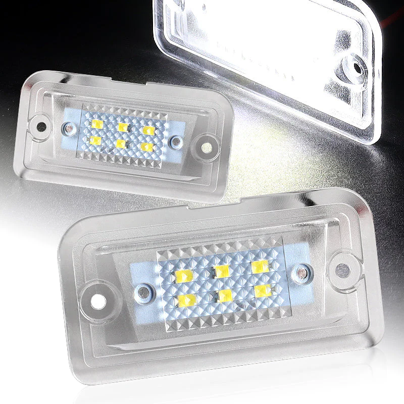 For Mercedes C CLK SL SLR Class W203 A209 R230 R199 SMD LED License Plate Lights with Bumper Badge Scratch Guard Set - Image 2