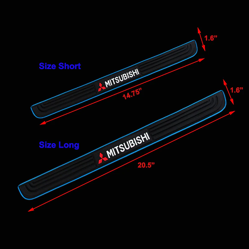 For Mitsubishi Blue/Black Rubber Car Door Scuff Sill Cover Panel Step Protector - Image 5