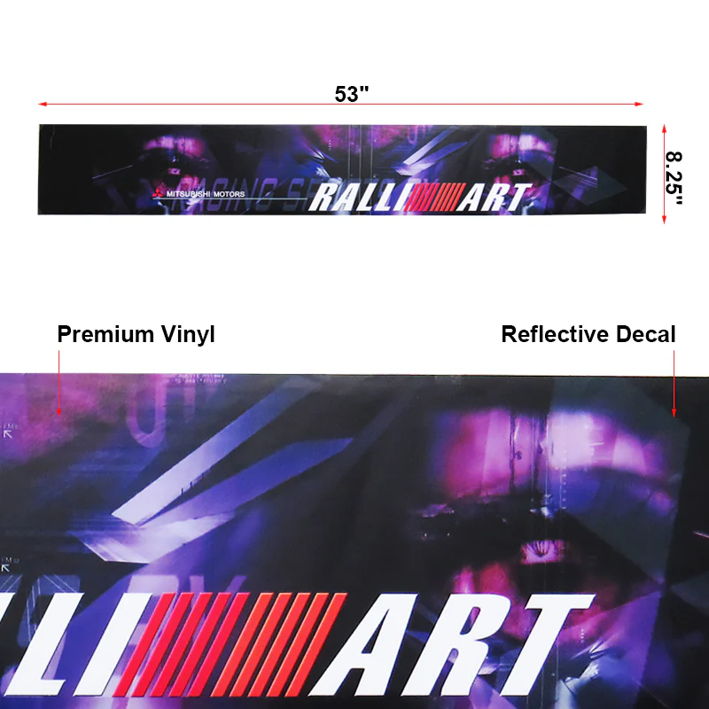 For Mitsubishi MOTOR RALLIART Front Window Windshield Vinyl Banner Decal Sticker - Image 2