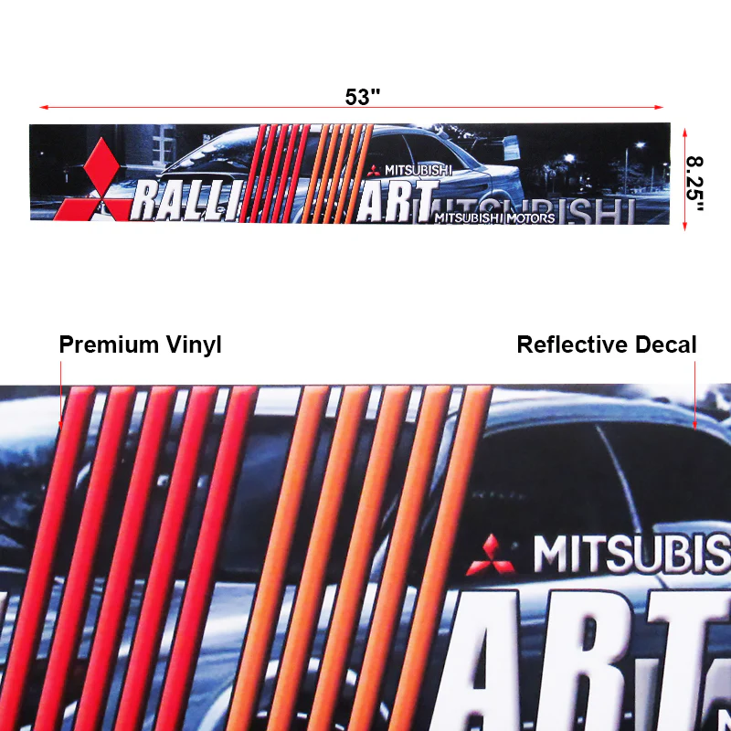 For MITSUBISHI RALLIART EVO ECLIPSE Car Window Windshield Vinyl Banner Decal Sticker - Image 2