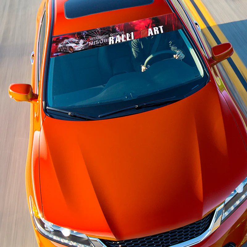 For MITSUBISHI RALLIART EVO ECLIPSE Car Window Windshield Vinyl Banner Decal Sticker - Image 3